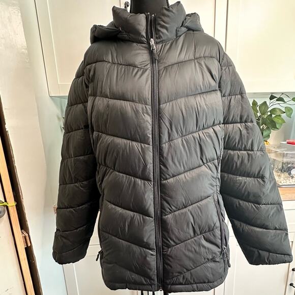 Charter Club Women's Full-Zip Packable Hooded Puffer Winter Jacket Black XL Coat - Picture 3 of 11